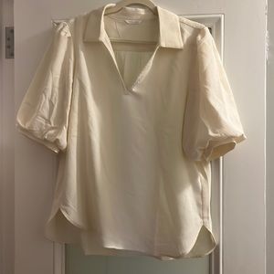 NWOT puff sleeve shirt collar blouse